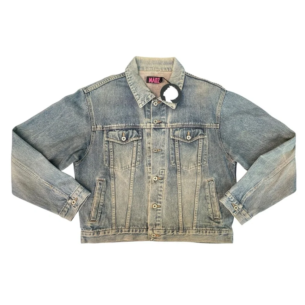 Diesel x Madz tattoo Custom Denim Jacket XXL Rock Gothcore Bikercore Plus Size - Picture 8 of 17